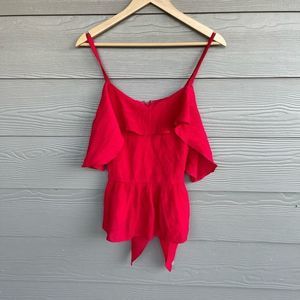 Club Monaco red off the shoulder blouse